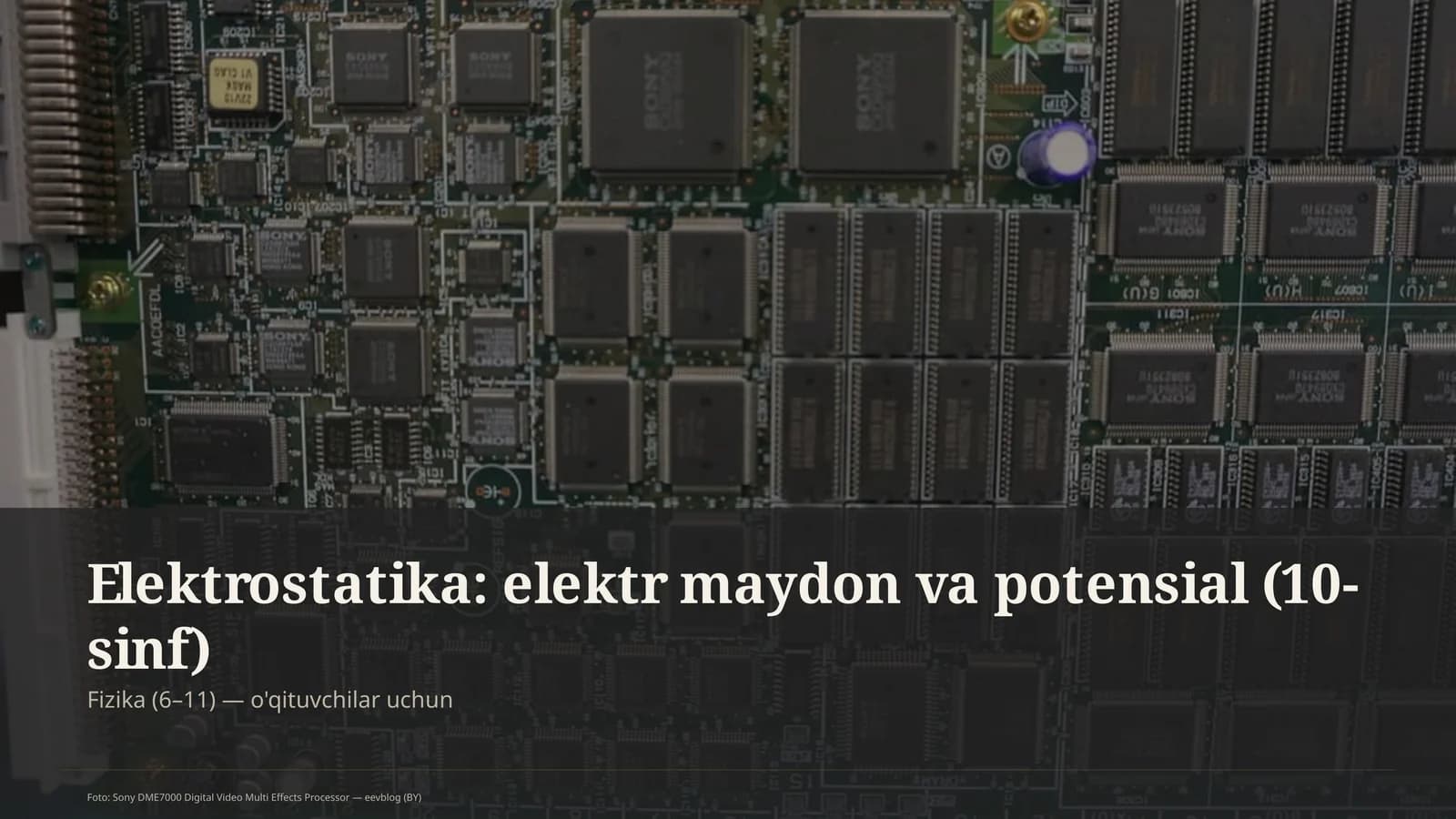 Elektrostatika: elektr maydon va potensial (10-sinf)
