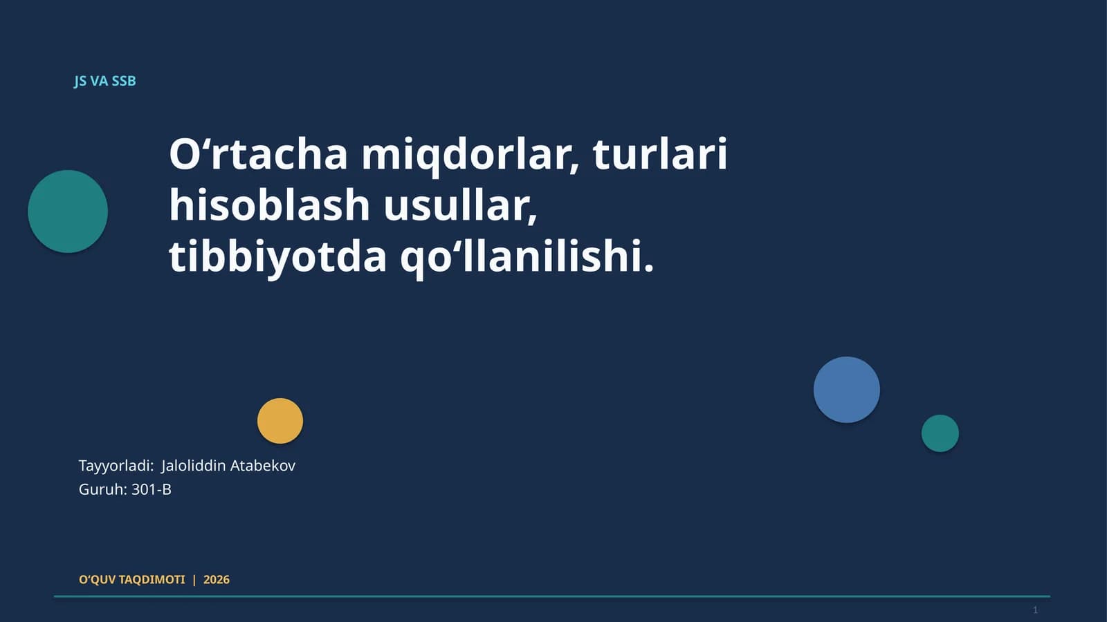 O‘rtacha qiymat tushunchasi