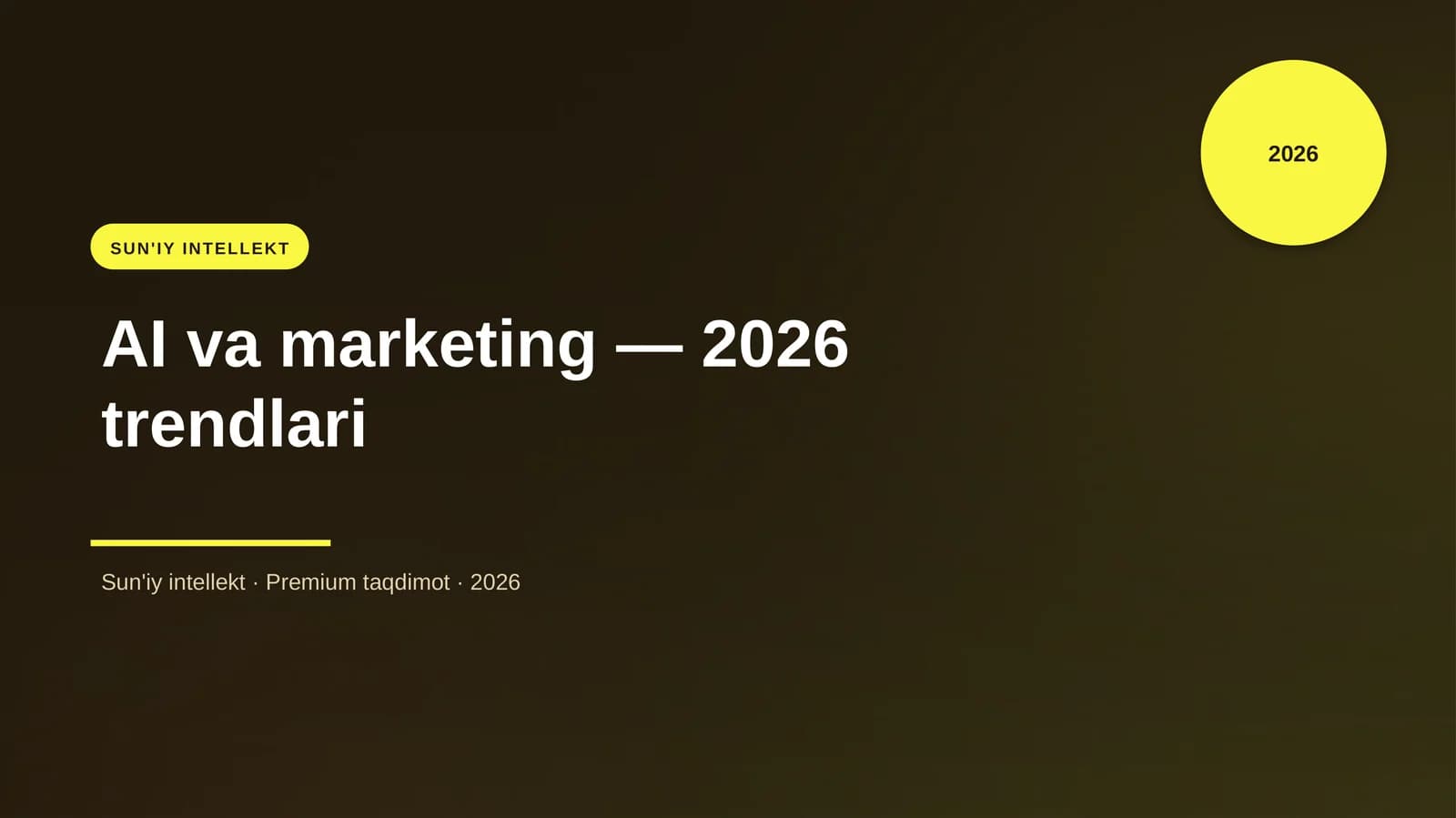 AI va marketing — 2026 trendlari