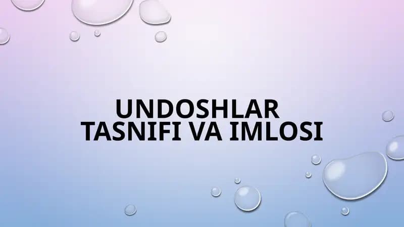 Undosh tovushlar