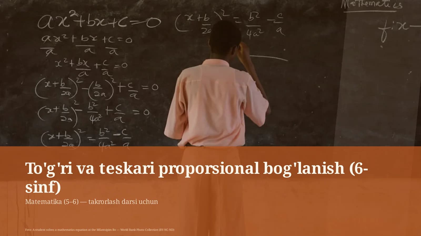 To'g'ri va teskari proporsional bog'lanish (6-sinf)