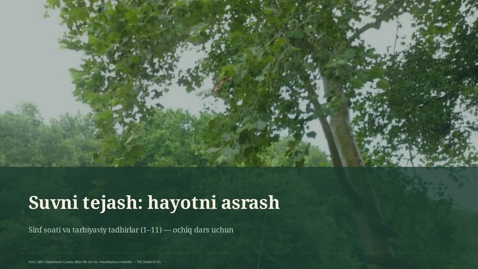 Suvni tejash: hayotni asrash