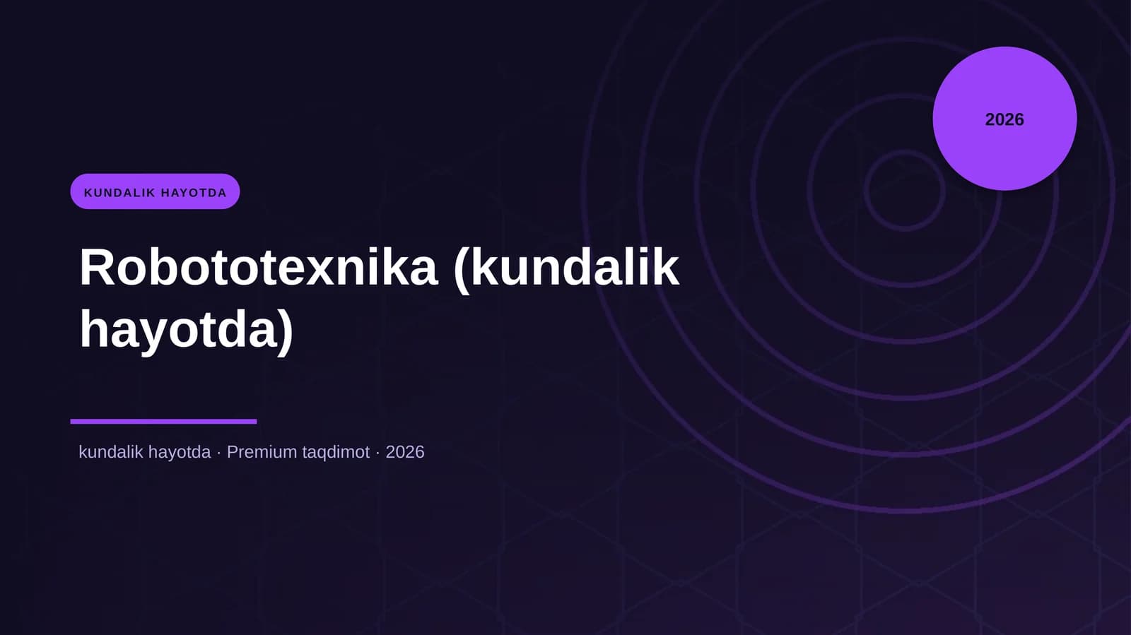 Robototexnika (kundalik hayotda)