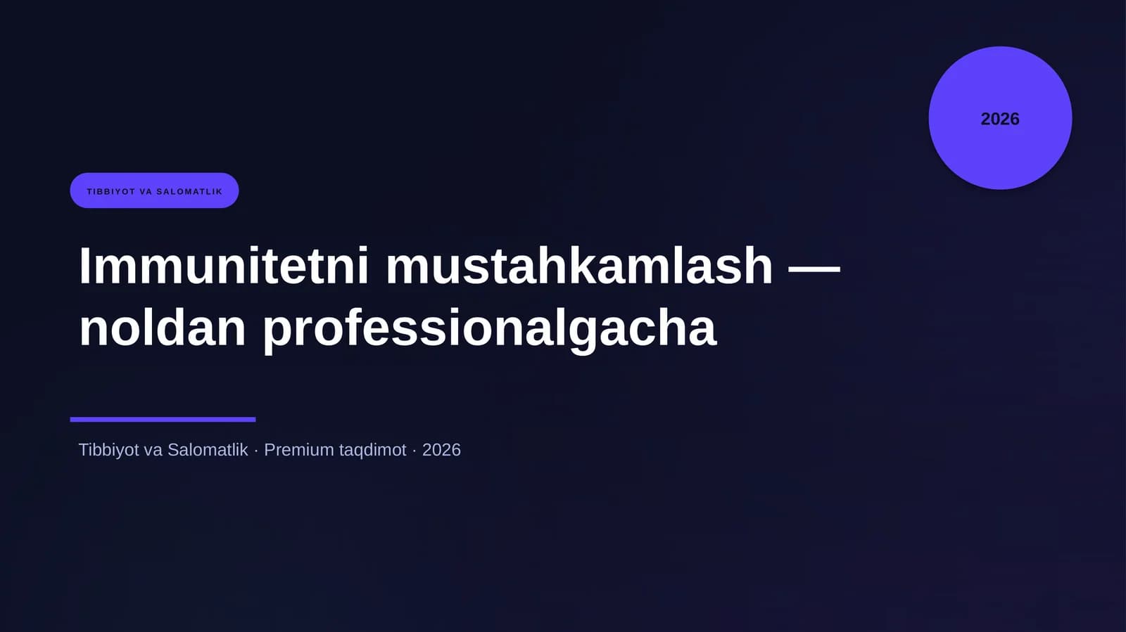 Immunitetni mustahkamlash — noldan professionalgacha