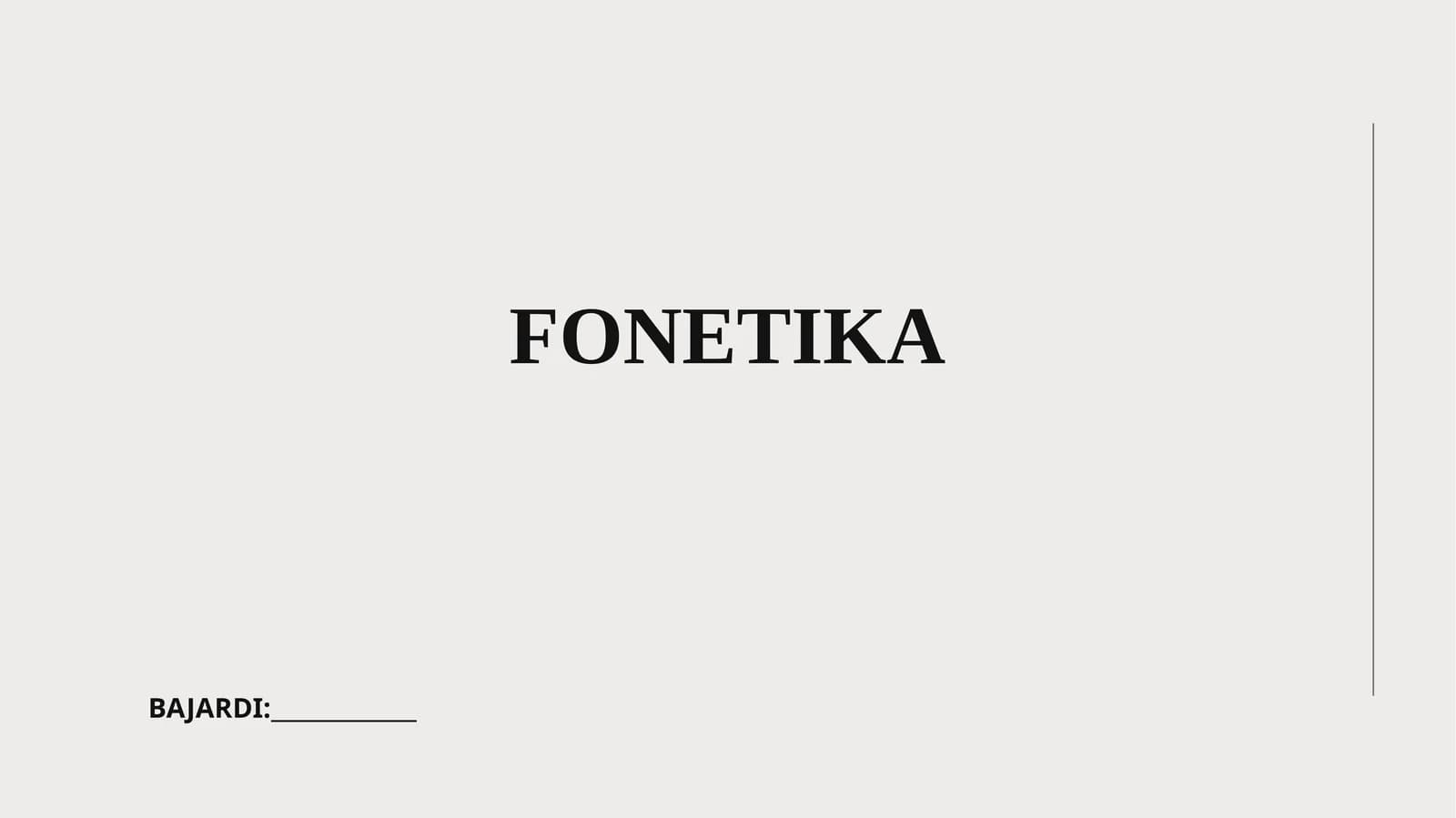 FONETIKA