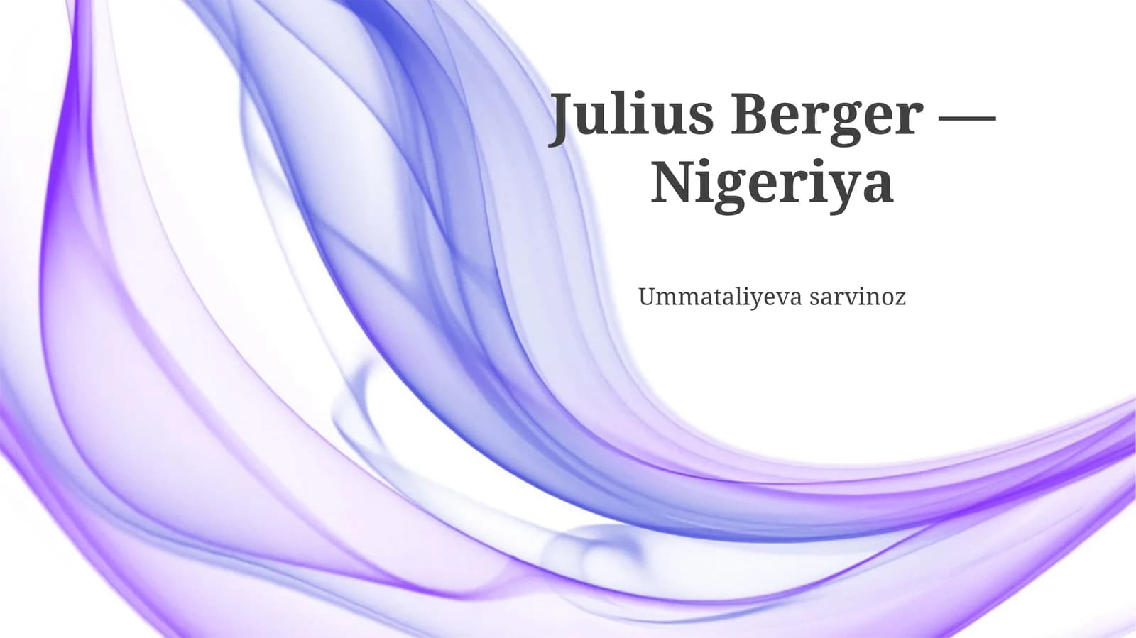 Julius Berger Nigeriya - Tarixi va Rivojlanishi