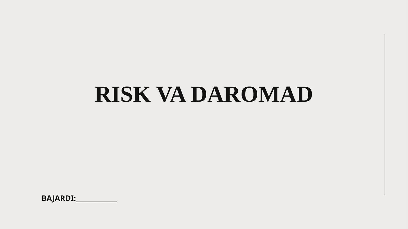 Risk va daromad