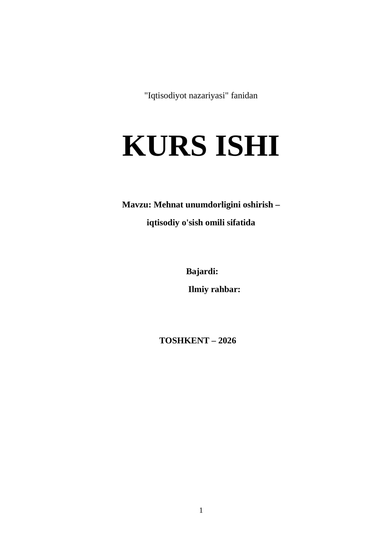 mehnat unumdorligi