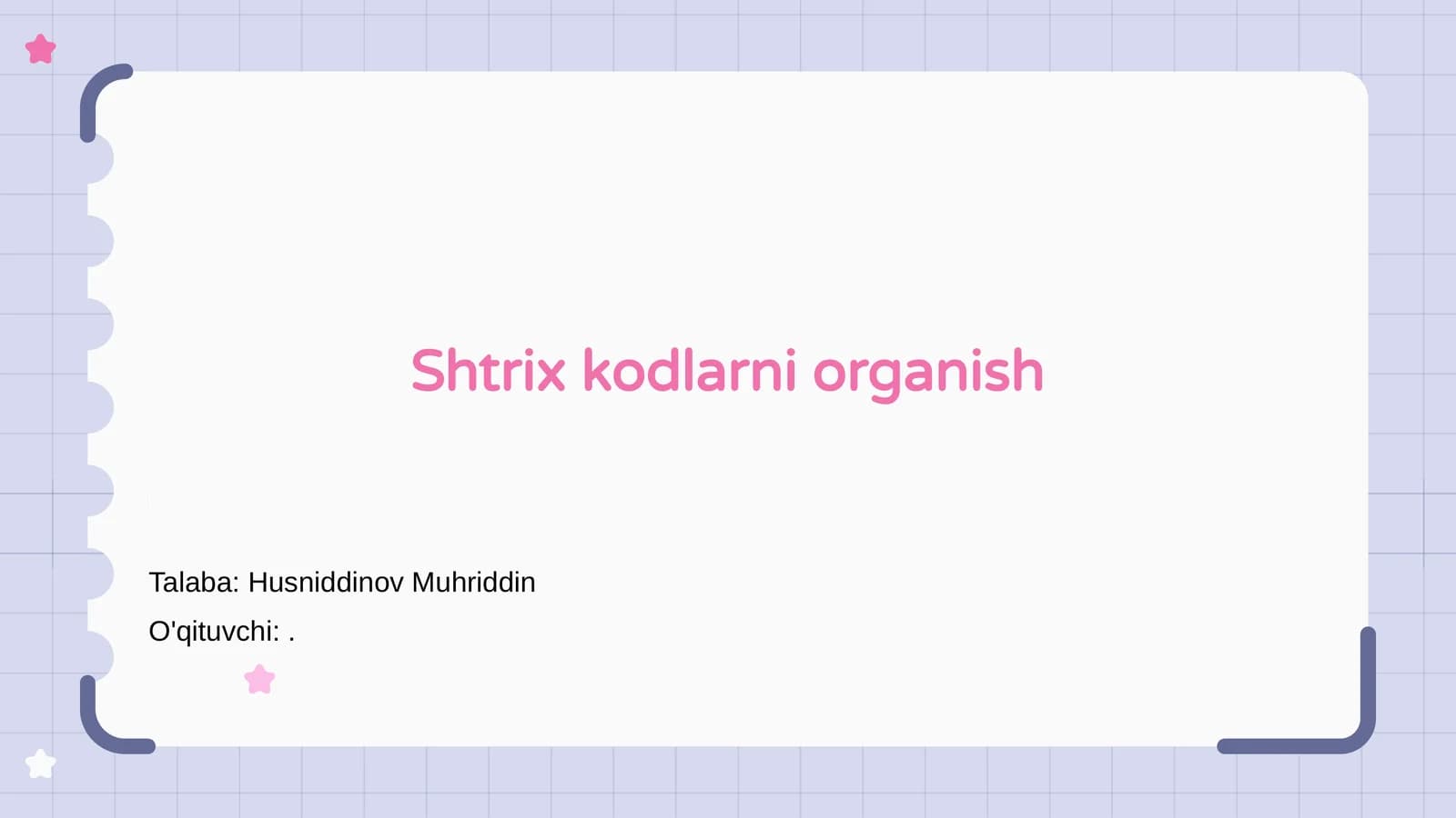 Shtrix kodlarni organish