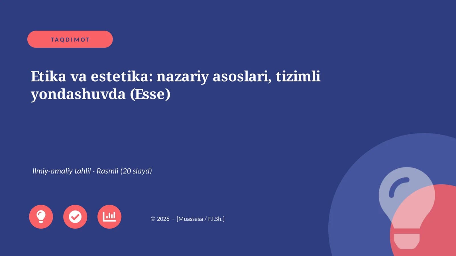Etika va estetika: nazariy asoslari, tizimli yondashuvda (Esse)