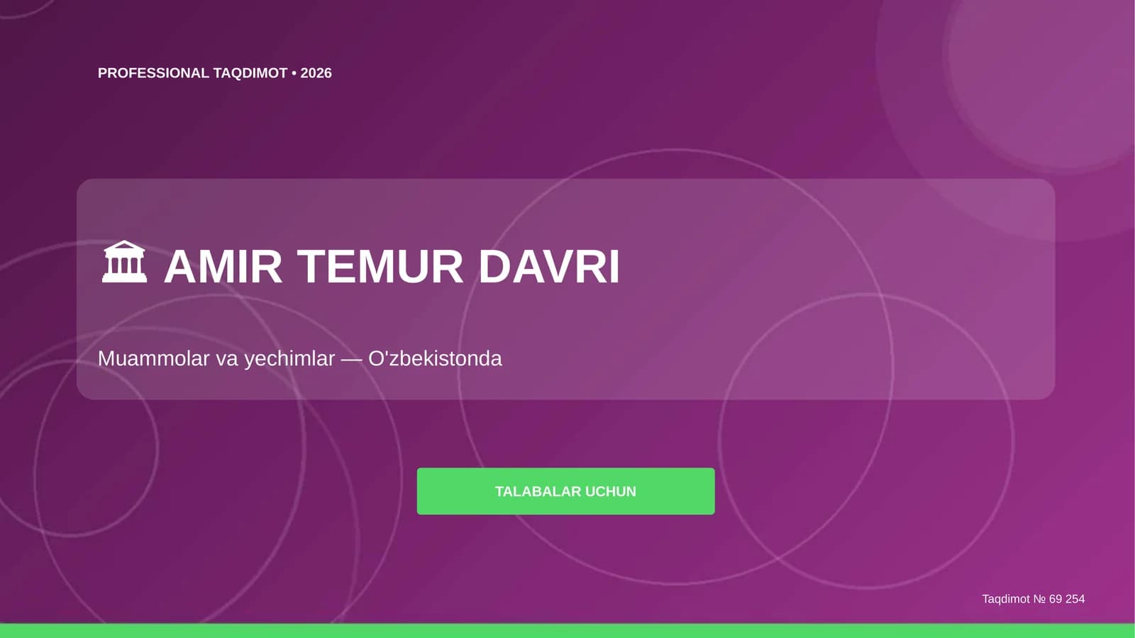 Amir Temur davri: muammolar va yechimlar (O'zbekistonda) [talabalar uchun]
