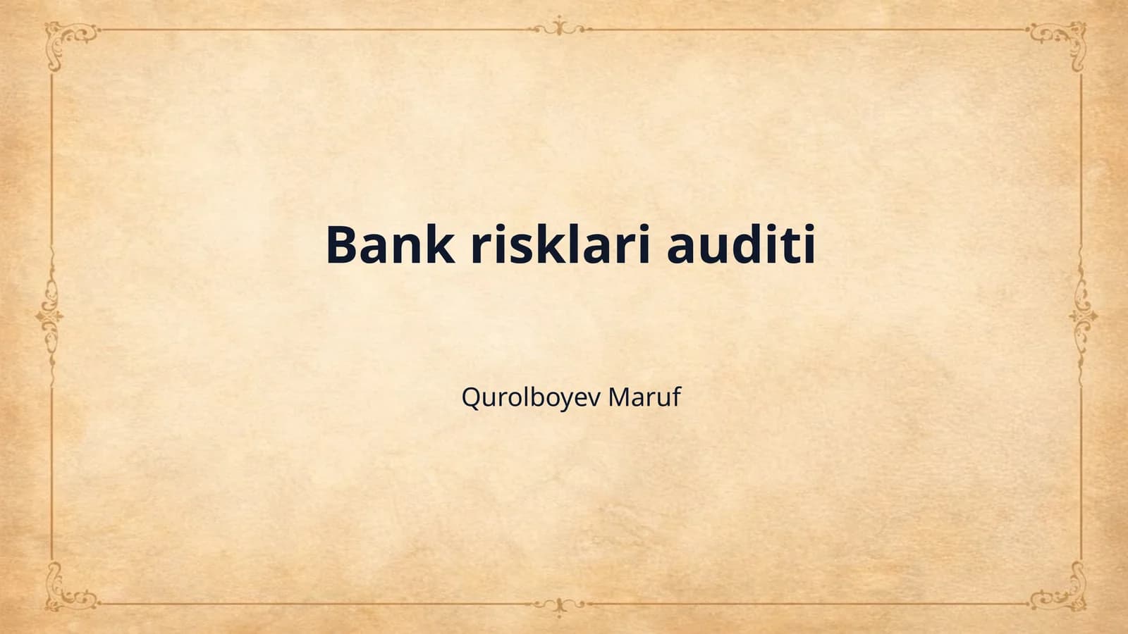 Bank risklari auditi