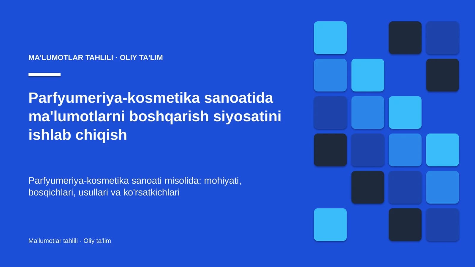 parfyumeriya kosmetika sanoatida ma'lumotlarni boshqarish siyosatini ishlab chiqish 6974