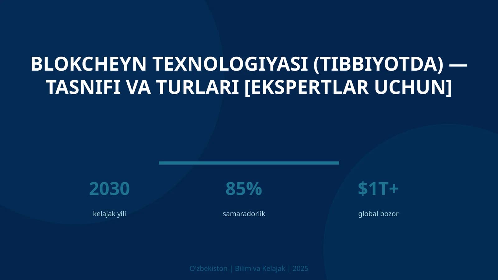Blokcheyn texnologiyasi (tibbiyotda) — tasnifi va turlari [ekspertlar uchun]