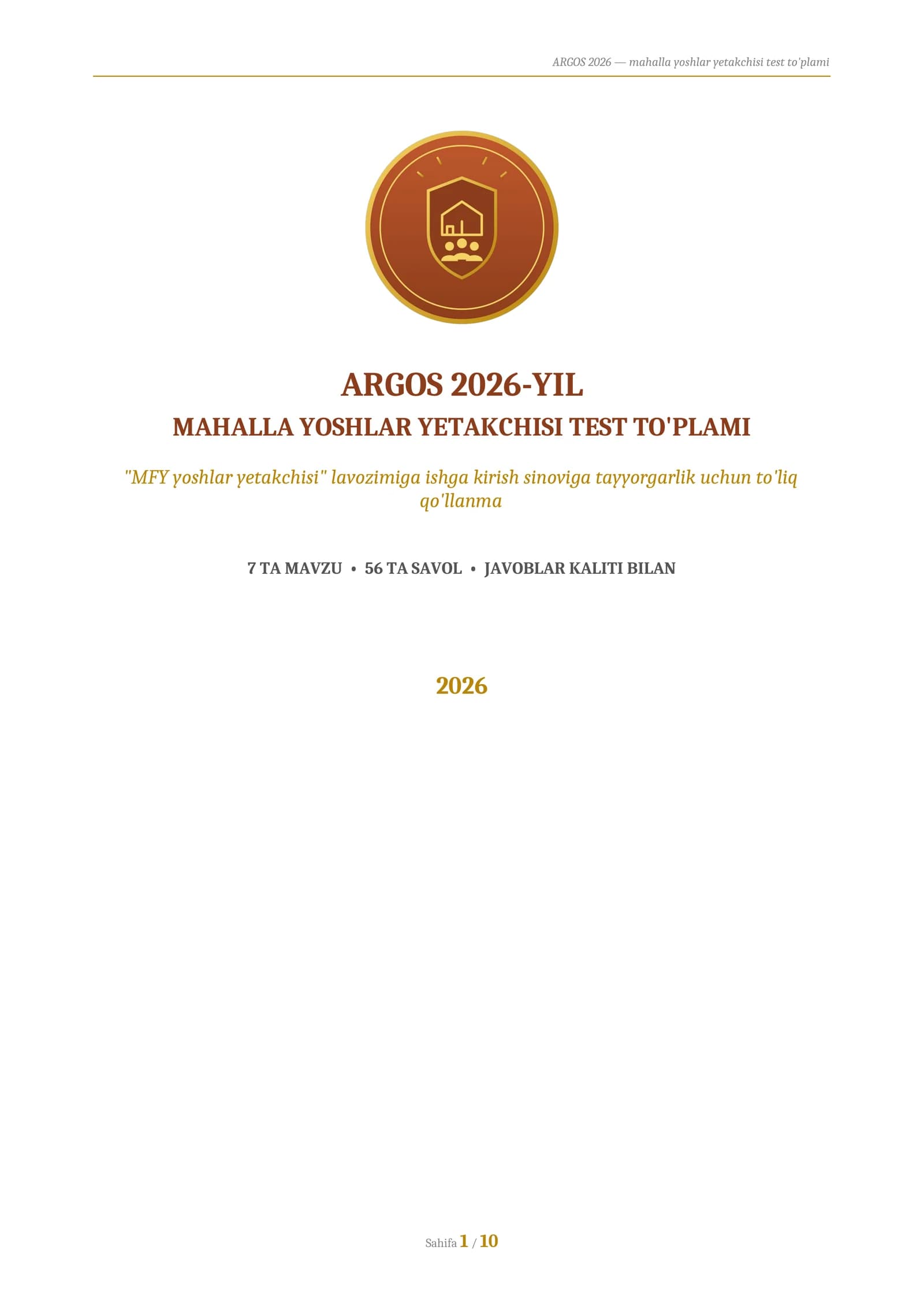 agros mahalla yoshlar yetakchisi test