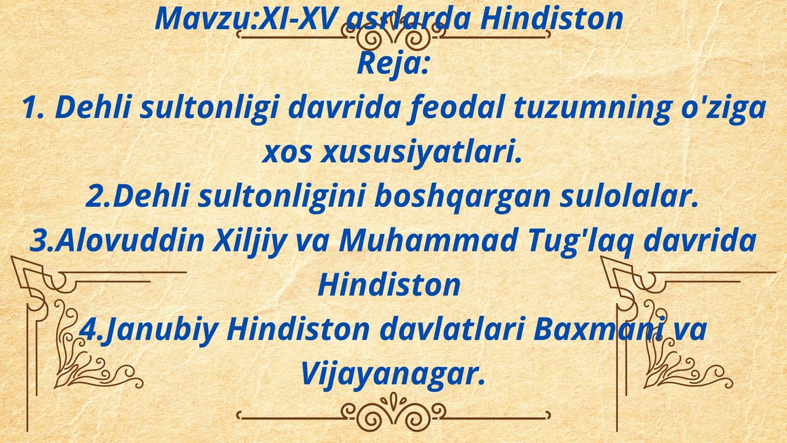 XI XV asrlarda Hindiston