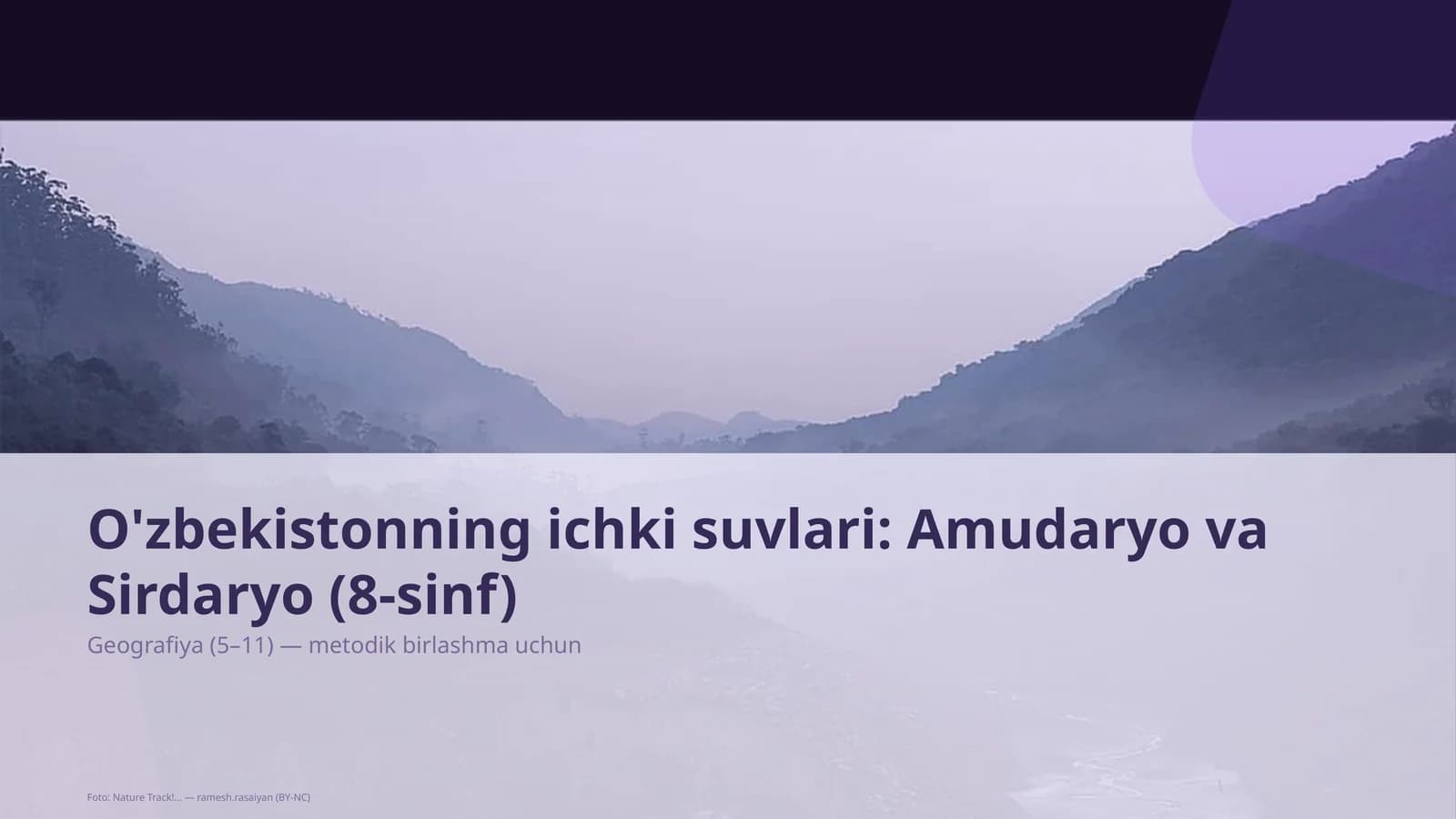 O'zbekistonning ichki suvlari: Amudaryo va Sirdaryo (8-sinf)