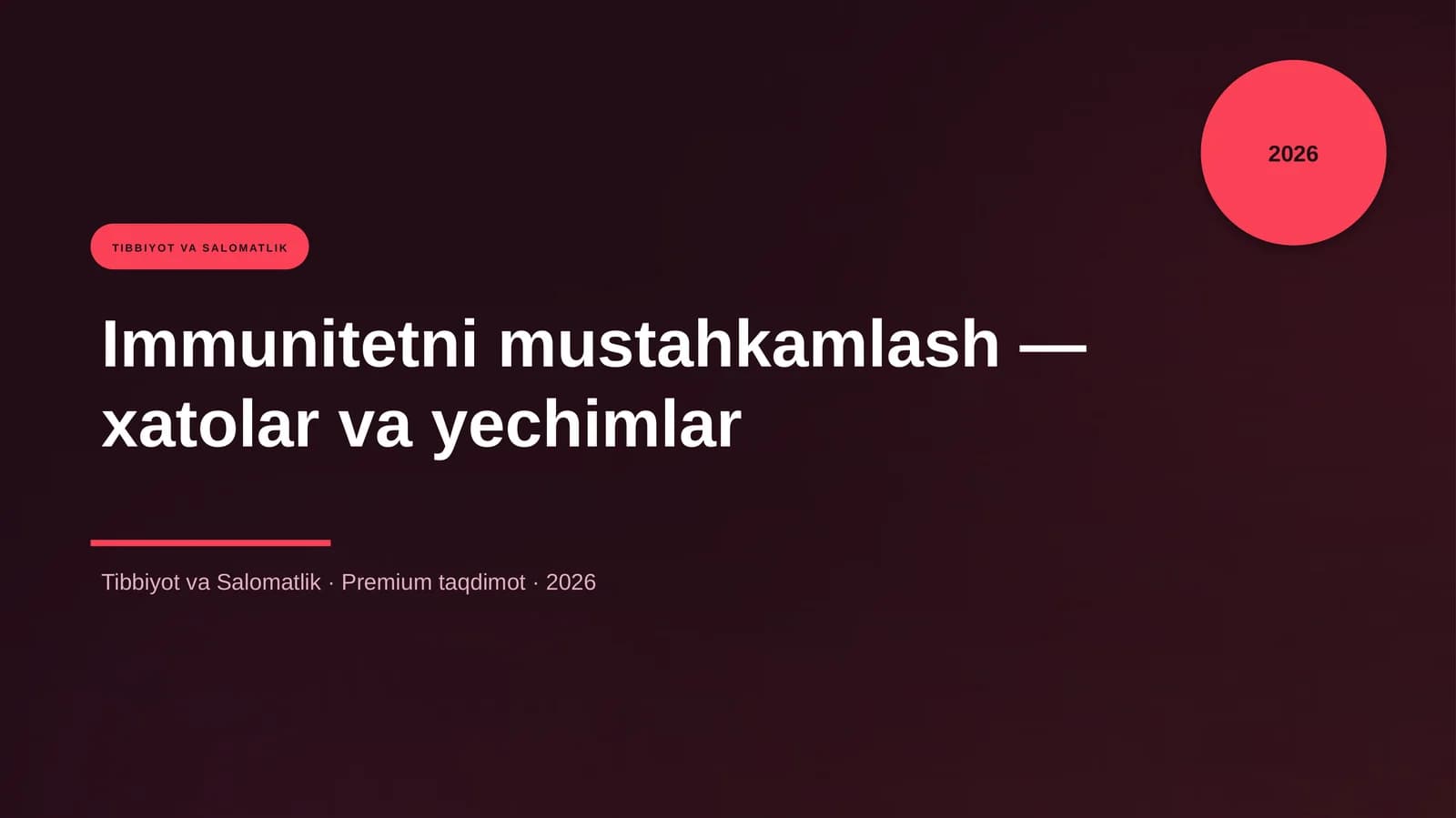 Immunitetni mustahkamlash — xatolar va yechimlar