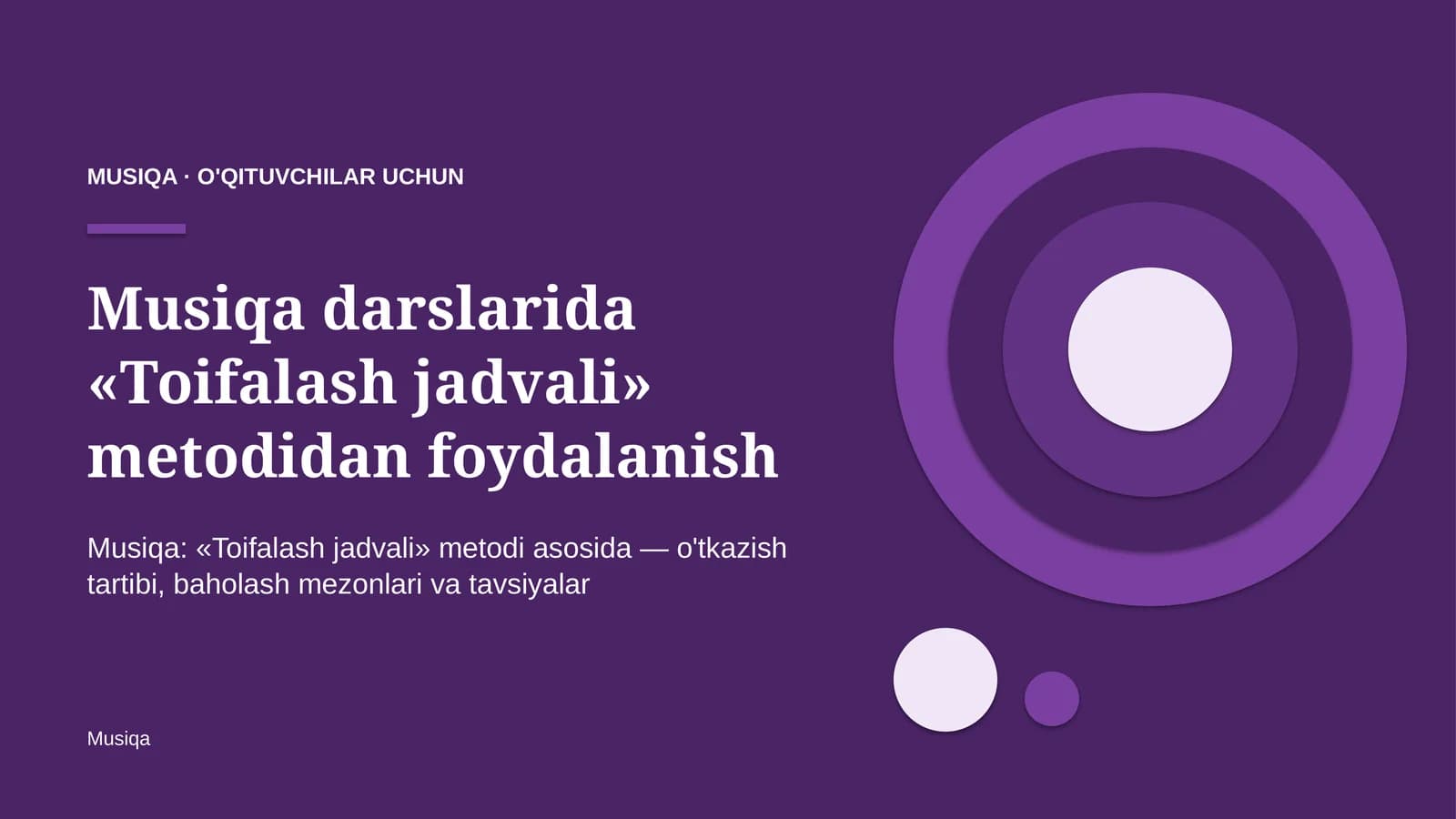 musiqa darslarida toifalash jadvali metodidan foydalanish 5943