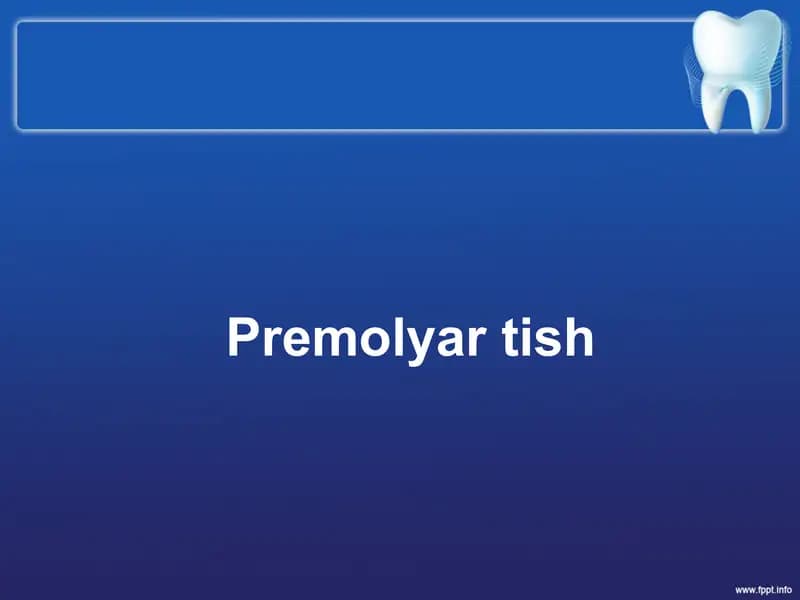 Kichik oziq tishlar – Premolyar tish
