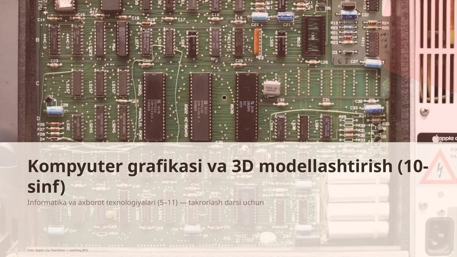 Kompyuter grafikasi va 3D modellashtirish (10-sinf)