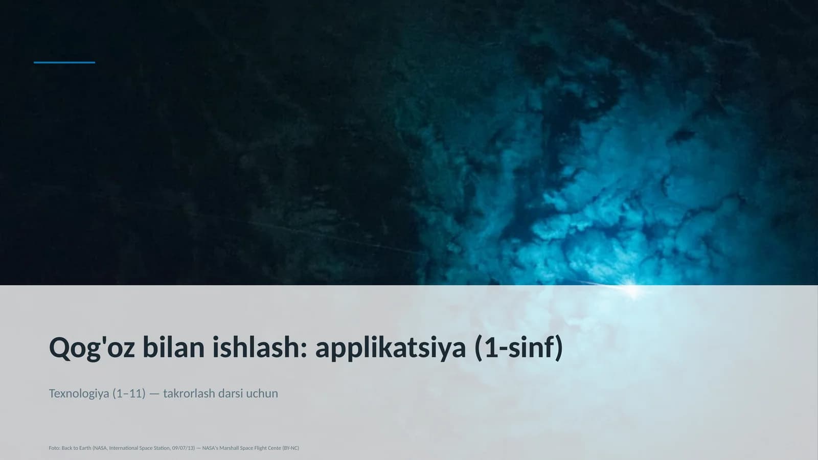 Qog'oz bilan ishlash: applikatsiya (1-sinf)