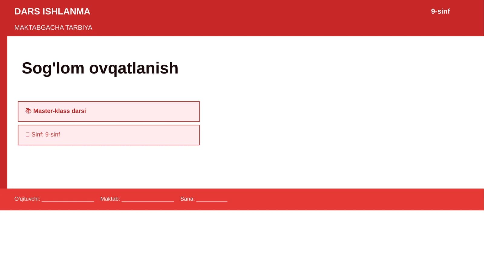 Sog'lom ovqatlanish