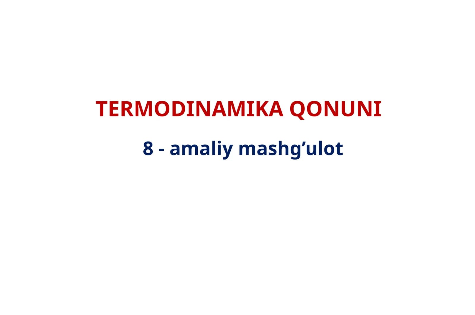 TERMODINAMIKA QONUNI