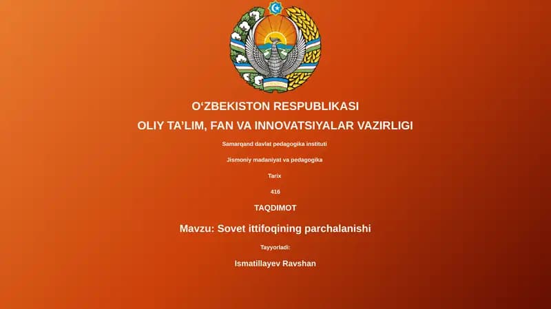 Sovet ittifoqining parchalanishi