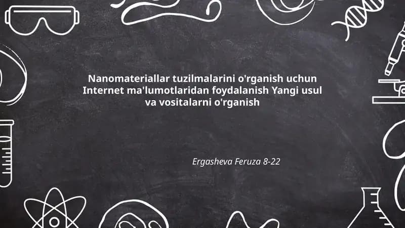 Nanomateriallar tuzilmalarini o'rganish