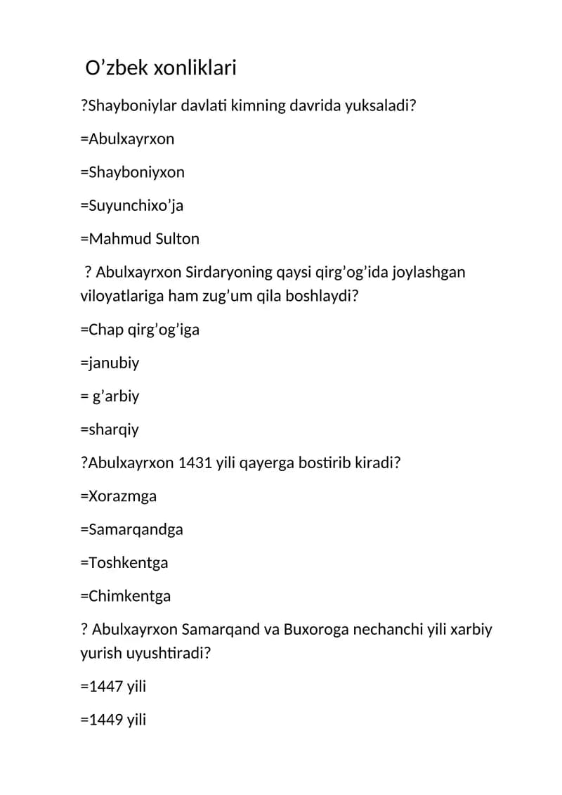 O'zbek xonliklari