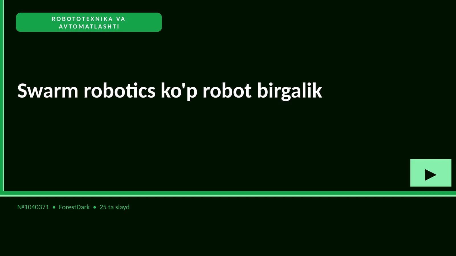 Swarm robotics ko'p robot birgalik