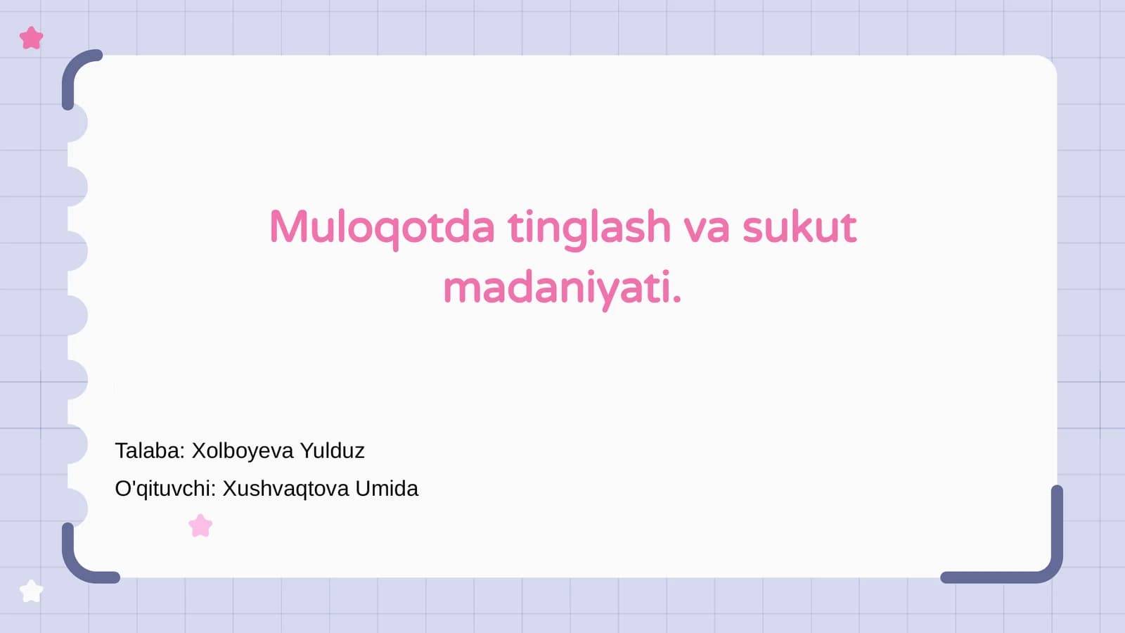 Muloqotda tinglash va sukut madaniyati