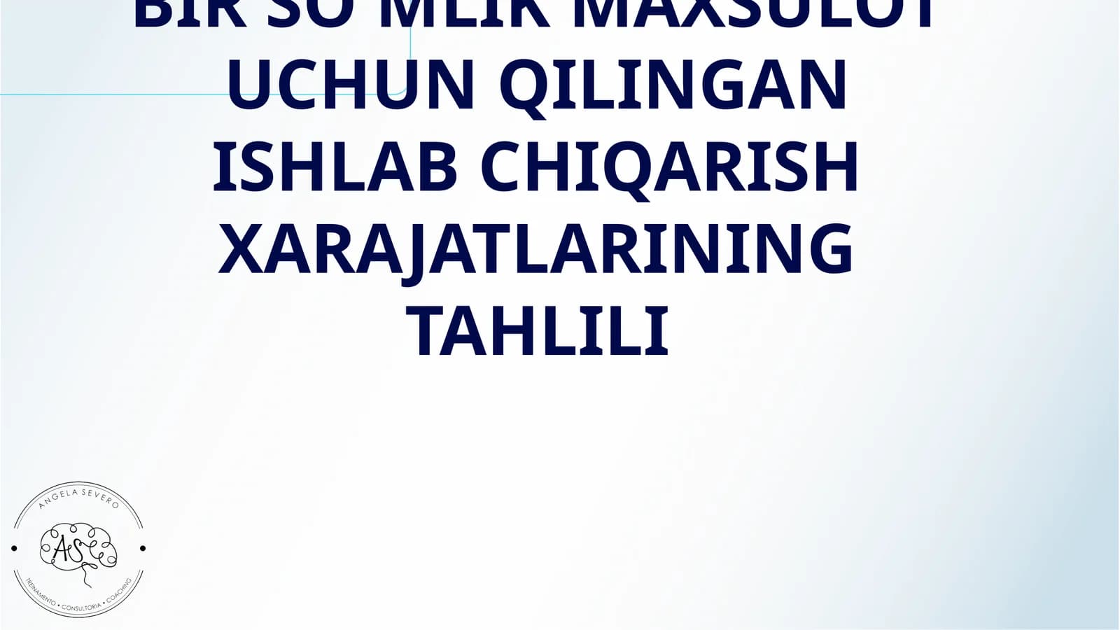 BIR SO'MLIK MAXSULOT UCHUN QILINGAN ISHLAB CHIQARISH XARAJATLARINING TAHLILI