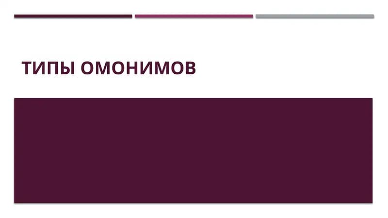 Типы омонимов