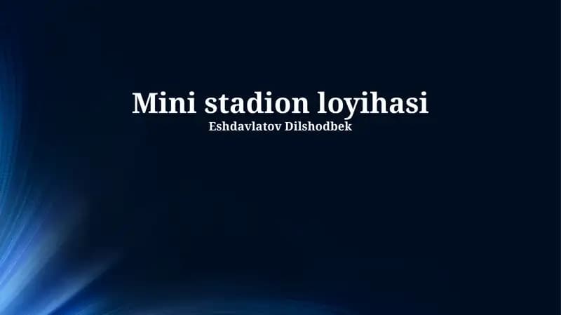 Mini stadion loyihasi