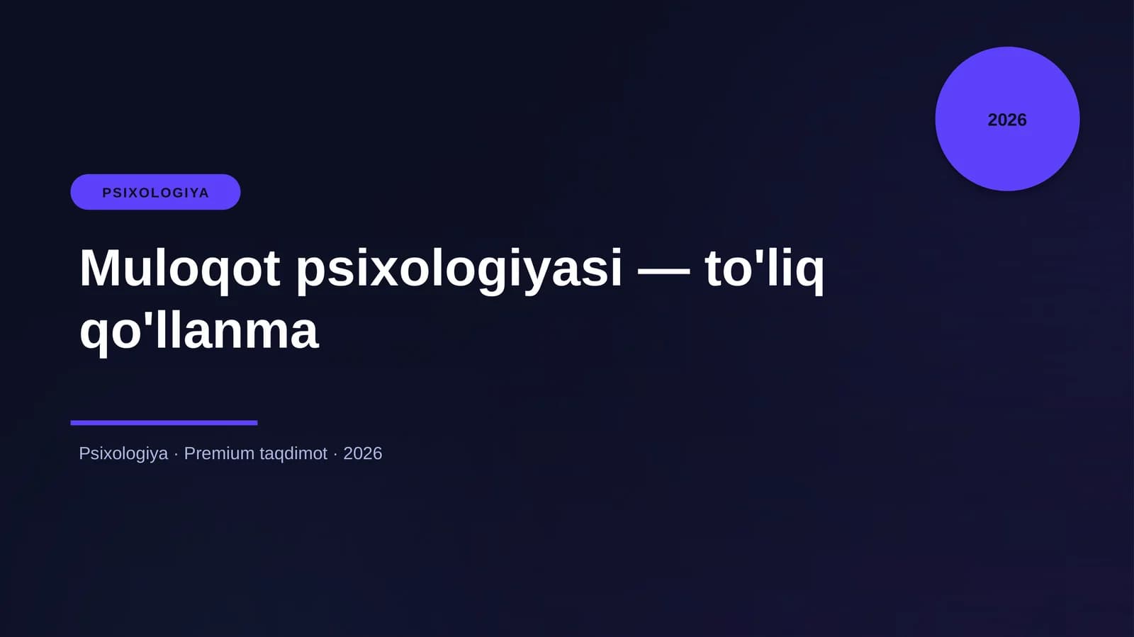 Muloqot psixologiyasi — to'liq qo'llanma