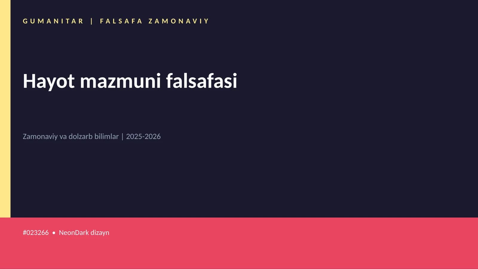 Hayot mazmuni falsafasi