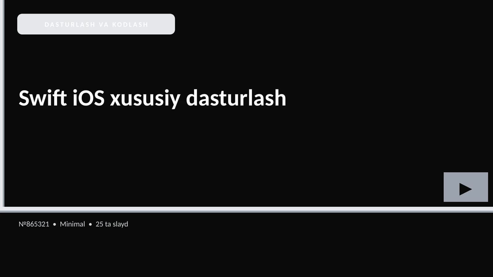 Swift iOS xususiy dasturlash