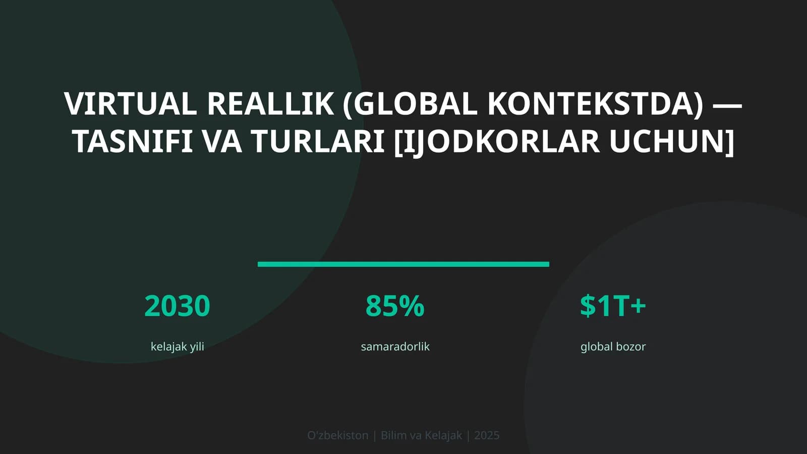 Virtual reallik (global kontekstda) — tasnifi va turlari [ijodkorlar uchun]