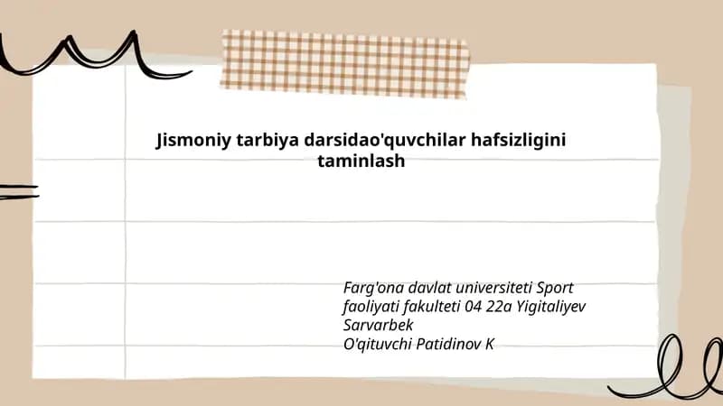 Jismoniy tarbiya darsi