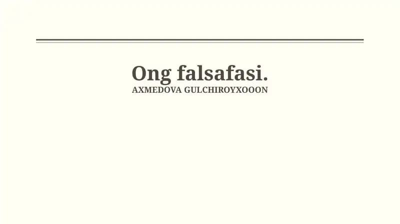 Ong falsafasi