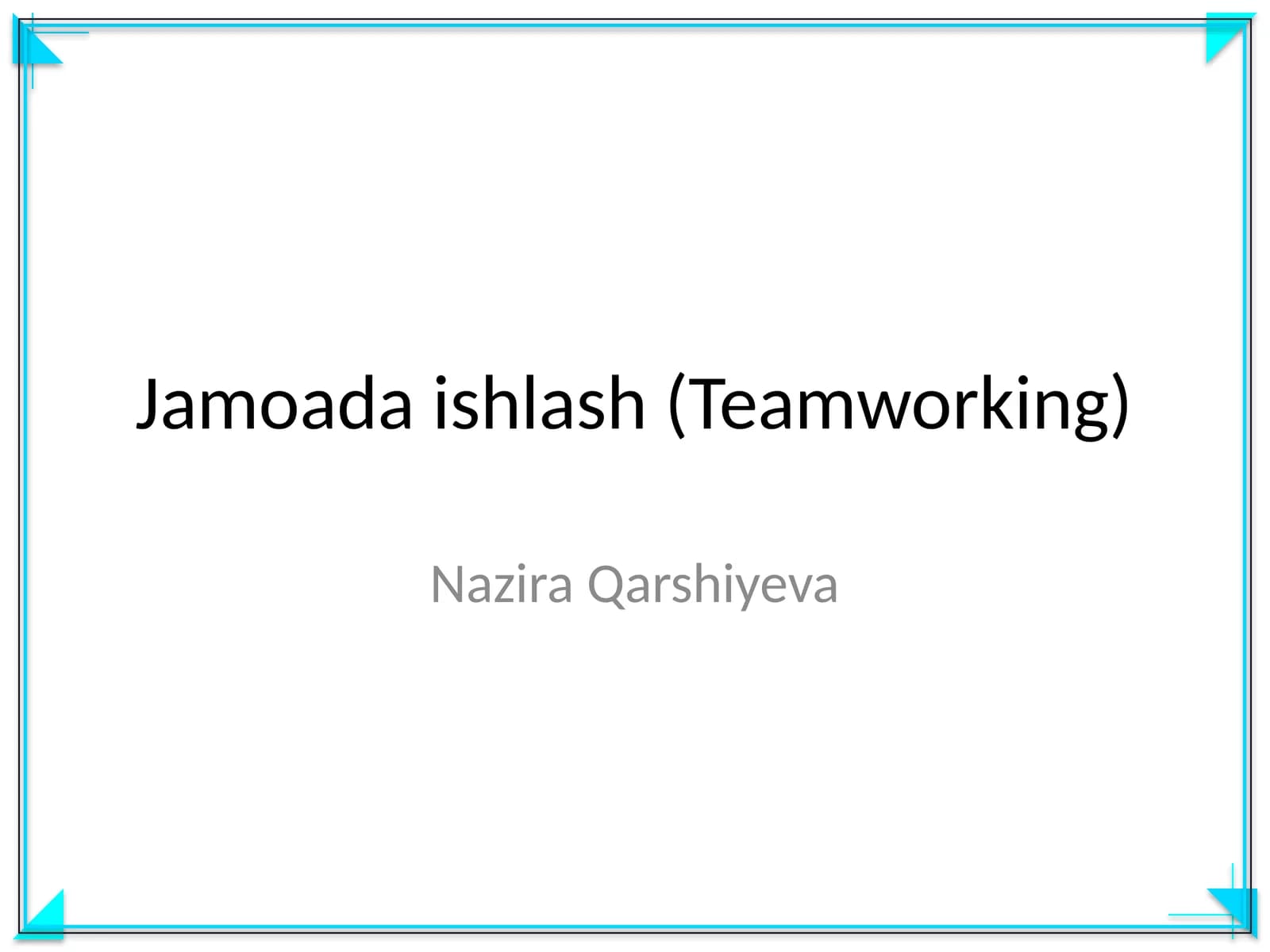Jamoada ishlash (Teamworking)