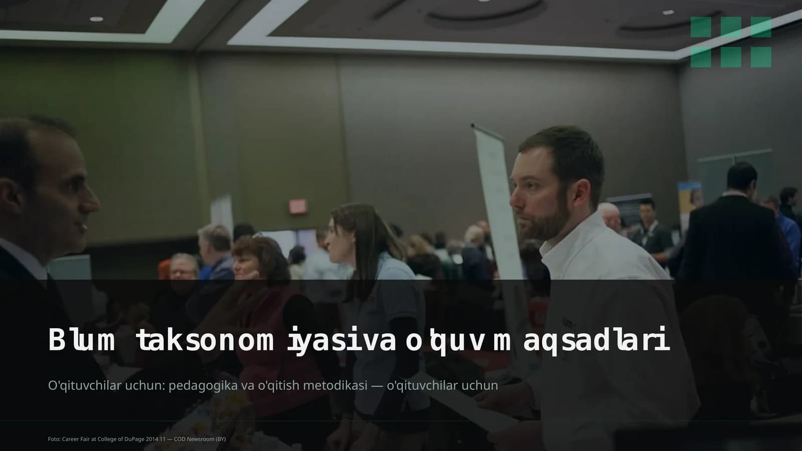 Blum taksonomiyasi va o'quv maqsadlari