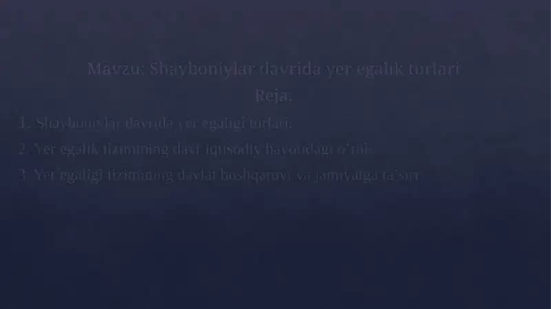 Shayboniylar davri davriye regalik turlari