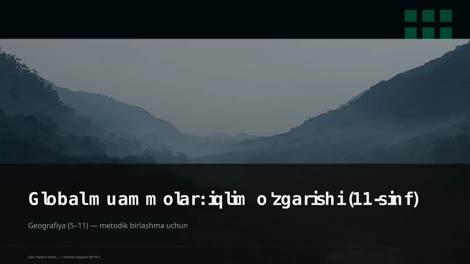 Global muammolar: iqlim o'zgarishi (11-sinf)