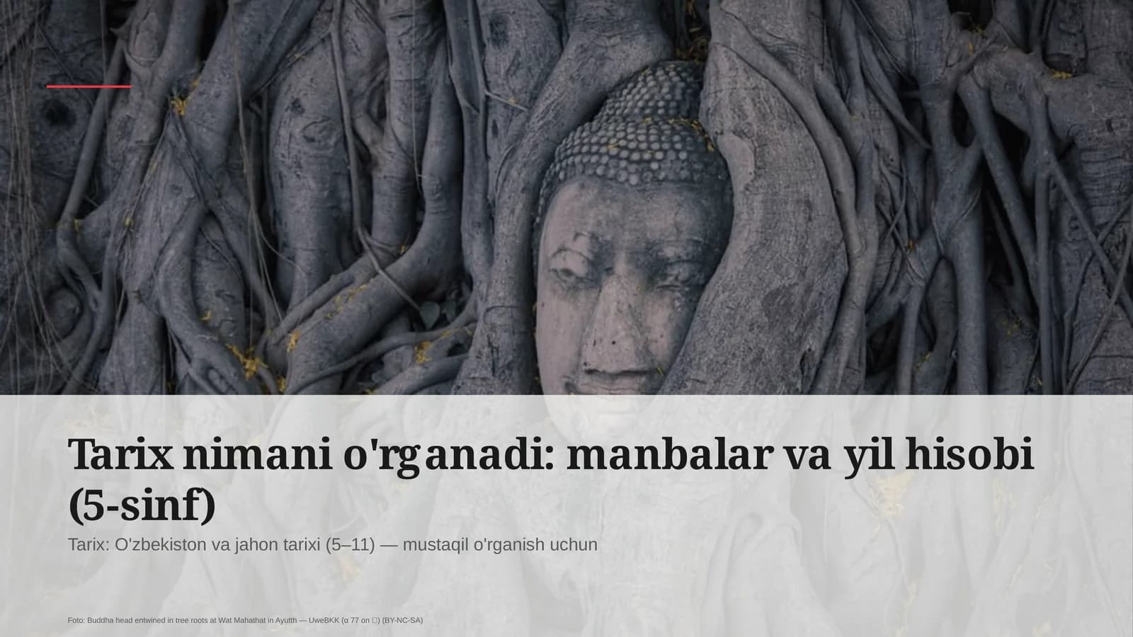 Tarix nimani o'rganadi: manbalar va yil hisobi (5-sinf)