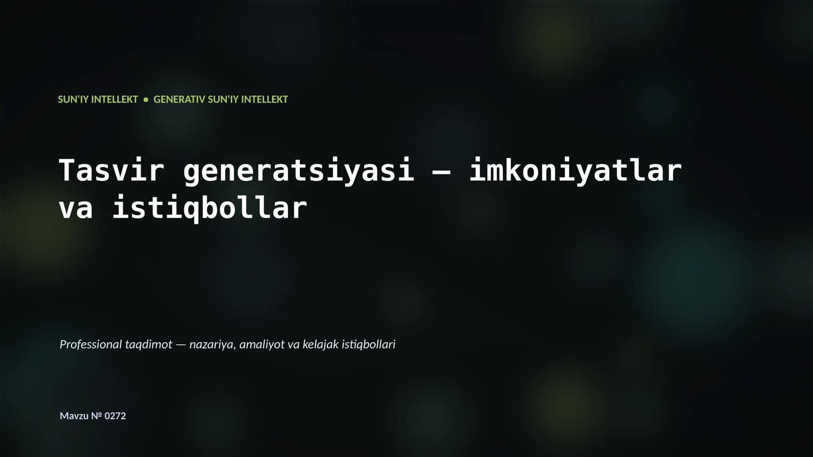 Generativ SUN'IY INTELLEKT