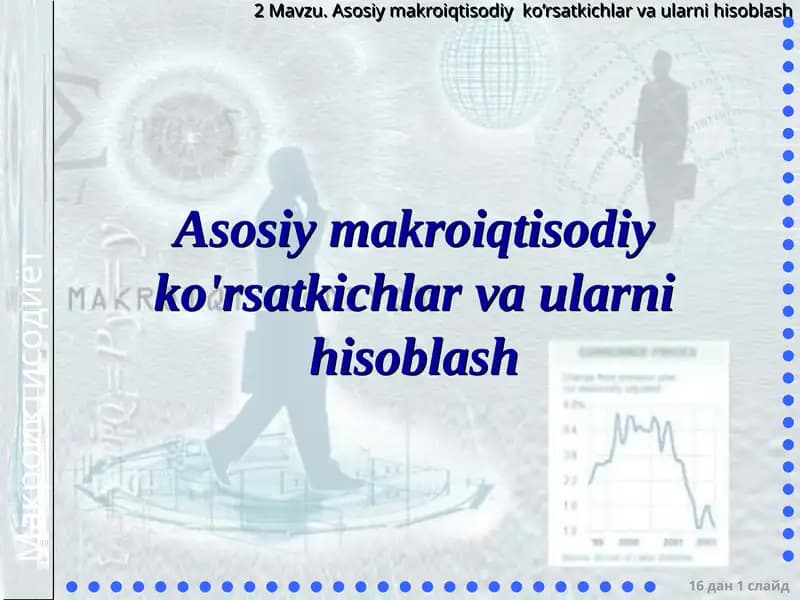 Asosiy makroiqtisodiy ko'rsatkichlar va ularni hisoblash