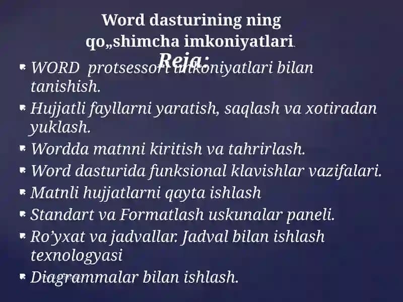 WORD dasturi